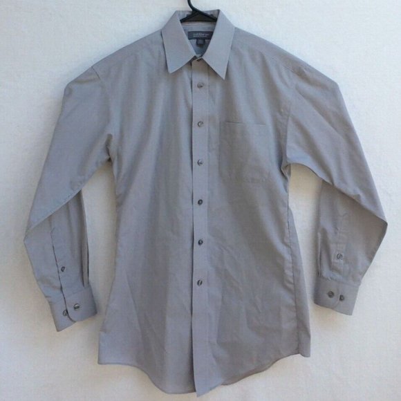croft & barrow Other - Croft & Barrow Long sleeve Button down Dress Shirt, Men's, Gray, Size 14.5 32/33